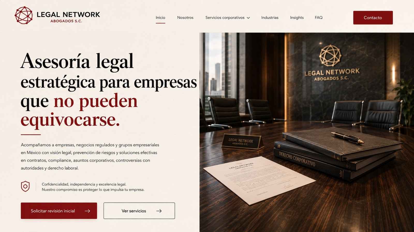 Sitio web de Legal Network Abogados desarrollado por KaizenTrick.